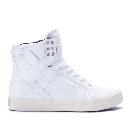 Supra Skytop Hvite Høye Sneakers Dame [NO-5-D291]